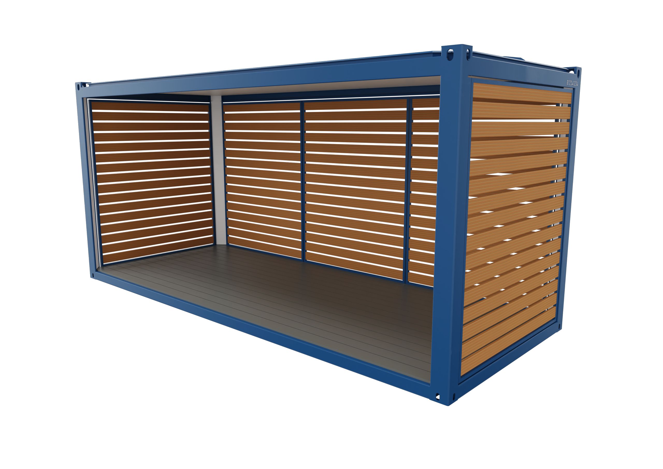 Контейнер-терраса с деревянной облицовкой