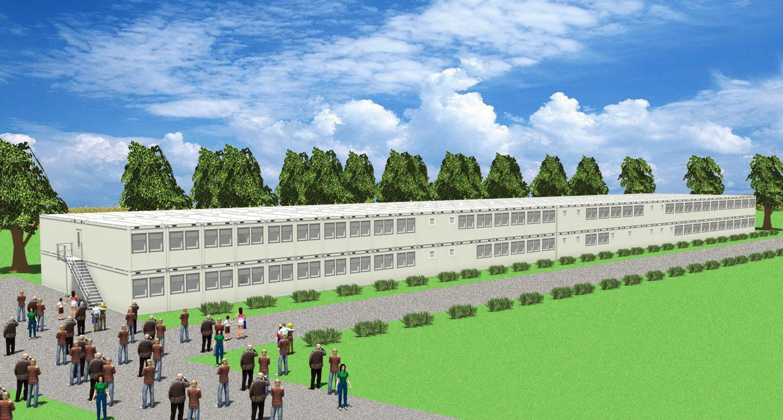 Большое модульное здание